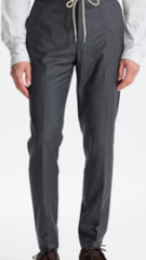 Antrasit Gri Beli Bağcıklı Yün Pantolon (BEDEN 48-50-52-54-56)